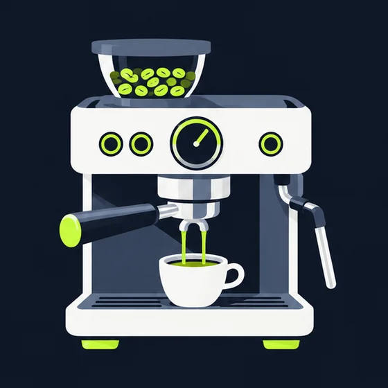 Illustration of an espresso, filter and cold brew machine