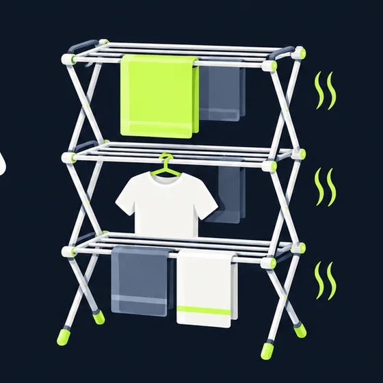 Illustration of a heated clothes airer