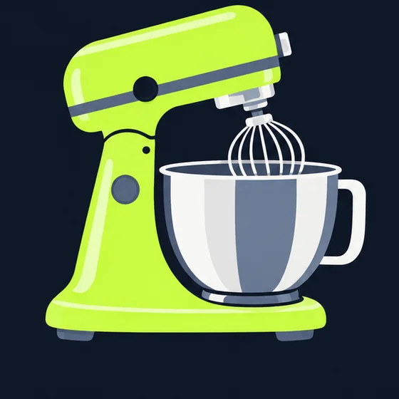 Illustration of a stand mixer