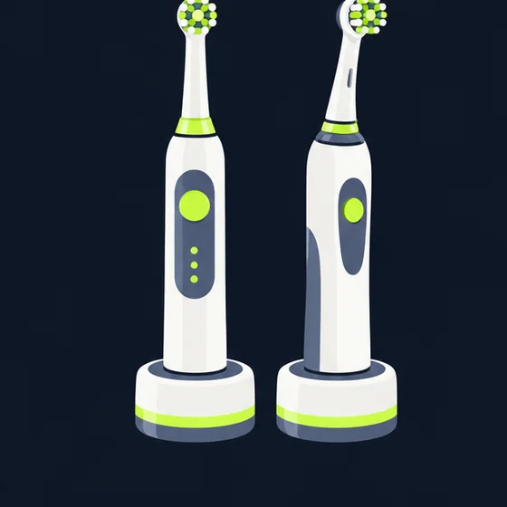 Illustration of an electric toothbrush twin pack
