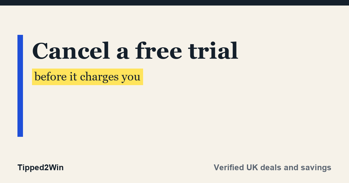 Cancel a free trial guide from Tipped2Win