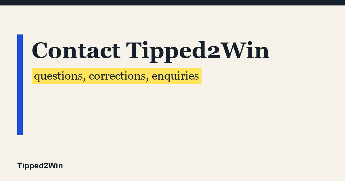 Contact tipped2win - Tipped2Win