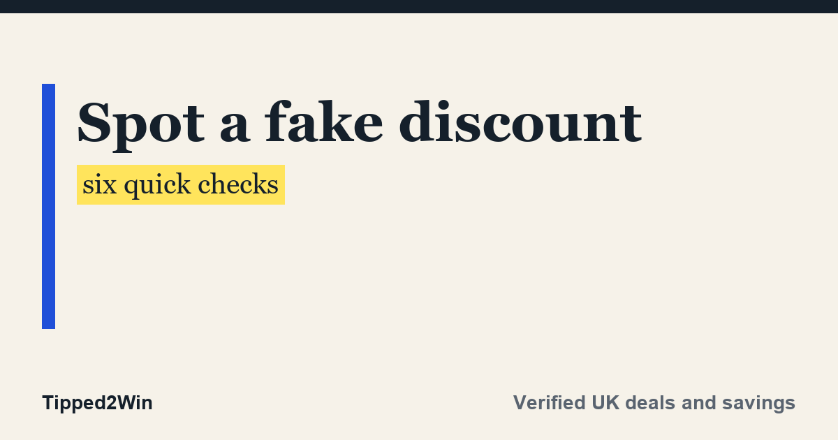 Fake discount guide from Tipped2Win