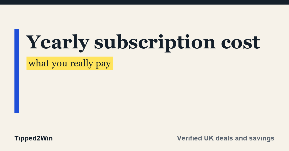 Yearly subscription cost guide from Tipped2Win